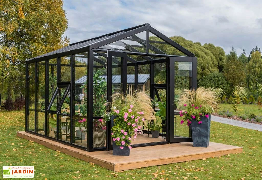 Serre De Jardin En Bois Et Verre Trempé – Myosotis 2 Serre De Jardin En Bois Et Verre Trempé – Myosotis – Image 2