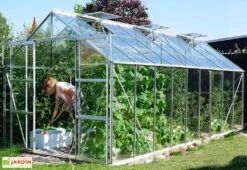 Serre De Jardin En Verre Trempé Lams 14,4 M² - Laurus Alu Naturel