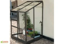 Serre De Jardin Adossée En Verre Lams 1,7 M² - Melissa Anthracite