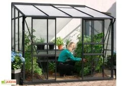 Serre De Jardin Adossée En Verre Lams 4,9 M² - Melissa Anthracite