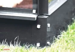 Serre De Jardin Adossée En Verre Lams 4,9 M² - Melissa Anthracite -Serre Et Potager Soldes Magasin serre jardin adossee aluminium anthracite verre trempe melissa ida lams 4