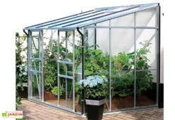 Serre De Jardin Adossée En Verre Lams 4,9 M² - Melissa Alu Naturel