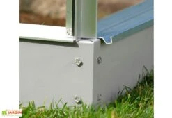 Serre De Jardin Adossée En Verre Lams 4,9 M² - Melissa Alu Naturel -Serre Et Potager Soldes Magasin serre jardin adossee verre polycarbonate aluminium lams melissa ida 5200 5