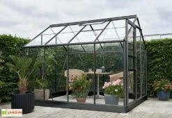 Halls Serre De Jardin En Aluminium Et Verre Horticole Popular 86 (5 M²) -Serre Et Potager Soldes Magasin serre jardin alu verre horticole noir
