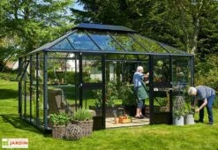Jardin D’Hiver Verre Trempé Alu Anthracite 13 M² – Juliana Grand Oase -Serre Et Potager Soldes Magasin serre jardin aluminium anthracite verre trempe juliana grand oase 7