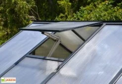 Serre De Jardin En Aluminium Et Polycarbonate Glory 14,7 M² - Grise -Serre Et Potager Soldes Magasin serre jardin aluminium polycarbonate glory 14 7 m 2