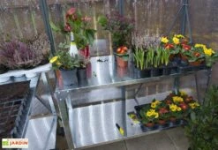 Serre De Jardin En Aluminium Et Polycarbonate Glory 4,7 M² - Grise -Serre Et Potager Soldes Magasin serre jardin aluminium polycarbonate glory 4 7 m 3