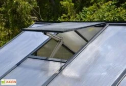 Serre De Jardin En Aluminium Et Polycarbonate Glory 8,9 M² - Grise -Serre Et Potager Soldes Magasin serre jardin aluminium polycarbonate glory 8 9 m 2