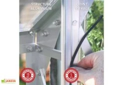 Serre De Jardin En Alu Et Verre Trempé Lams 12,9 M² - Aloé Vert -Serre Et Potager Soldes Magasin serre jardin aluminium verre trempe aloe 13m2 vert 2