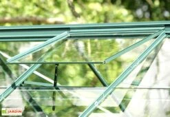 Serre De Jardin En Alu Et Verre Trempé Lams 12,9 M² - Aloé Vert -Serre Et Potager Soldes Magasin serre jardin aluminium verre trempe aloe 13m2 vert 6