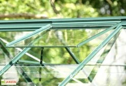 Serre De Jardin En Alu Et Verre Trempé Lams 12,9 M² - Laurus Vert -Serre Et Potager Soldes Magasin serre jardin aluminium verre trempe laurus lams 13m2 vert 1