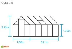 Halls Serre De Jardin En Aluminium Et Verre Trempé Qube 610 Noir 6,4 M² -Serre Et Potager Soldes Magasin serre jardin aluminium verre trempe qube 610 noir 64m 3