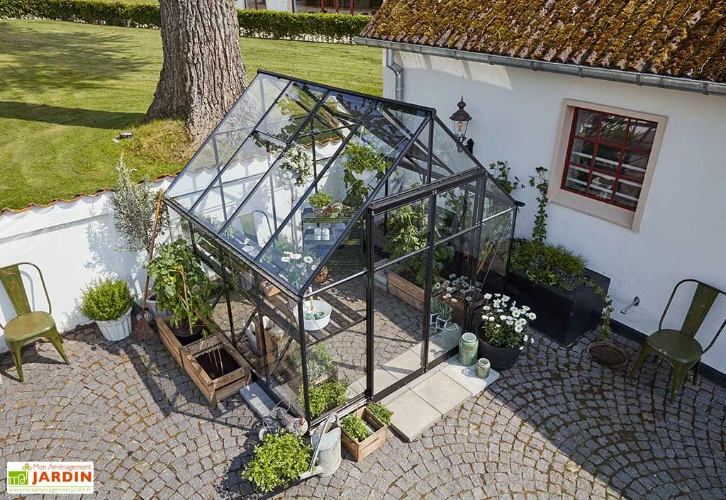 Halls Serre De Jardin En Aluminium Et Verre Trempé Qube 88 (6,6 M²) 3 Halls Serre De Jardin En Aluminium Et Verre Trempé Qube 88 (6,6 M²) – Image 3