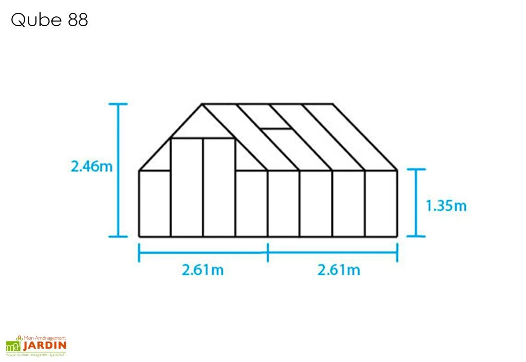 Halls Serre De Jardin En Aluminium Et Verre Trempé Qube 88 (6,6 M²) 4 Halls Serre De Jardin En Aluminium Et Verre Trempé Qube 88 (6,6 M²) – Image 4