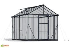 Serre De Jardin En Aluminium Et Polycarbonate Glory 8,9 M² - Grise -Serre Et Potager Soldes Magasin serre jardin glory 9m2 palram canopia