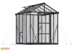 Serre De Jardin En Aluminium Et Polycarbonate Glory 4,7 M² - Grise -Serre Et Potager Soldes Magasin serre jardin glory palram canopia 5m2