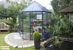 Serre De Jardin Hexagonale Aluminium/Polycarbonate Oasis 3,8 M² -Serre Et Potager Soldes Magasin serre jardin hexagonale aluminium polycarbonate oasis 6 1 m 6