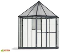 Serre De Jardin Hexagonale Aluminium/Polycarbonate Oasis 3,8 M² -Serre Et Potager Soldes Magasin serre jardin hexagonale oasis palram canopia 1 1