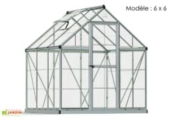 Serre De Jardin Polycarbonate Harmony Palram - Canopia Argent -Serre Et Potager Soldes Magasin serre jardin palram canopia harmony silver 6x6 1