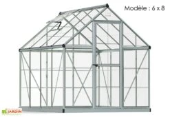 Serre De Jardin Polycarbonate Harmony Palram - Canopia Argent -Serre Et Potager Soldes Magasin serre jardin palram canopia harmony silver 6x8 1