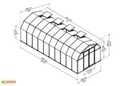 Serre De Jardin Polycarbonate Et PVC 6,5 X 2,5 M – Hobby Gardener 8x20 -Serre Et Potager Soldes Magasin serre jardin palram canopia hobby gardener 8x20 2