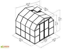 Serre De Jardin Polycarbonate Et PVC 2,5 X 2,5 M – Grand Gardener 8x8 -Serre Et Potager Soldes Magasin serre jardin palram canopia hobby gardener transparent 8x8 2