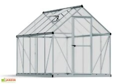 Serre De Jardin Grise Polycarbonate Aluminium 3 X 2 M – Mythos 6x10 -Serre Et Potager Soldes Magasin serre jardin palram canopia mythos 6x10 1