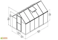 Serre De Jardin Grise Polycarbonate Aluminium 3 X 2 M – Mythos 6x10 -Serre Et Potager Soldes Magasin serre jardin polycarbonate aluminium gris mythos palram 3x2m