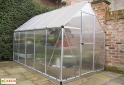 Serre De Jardin Grise Polycarbonate Aluminium 3 X 2 M – Mythos 6x10 -Serre Et Potager Soldes Magasin serre jardin polycarbonate aluminium gris mythos palram 3x2m 4