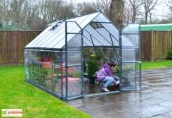 Serre De Jardin En Aluminium Et Polycarbonate Balance – Gris -Serre Et Potager Soldes Magasin serre jardin polycarbonate balance grey canopia