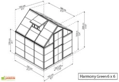 Serre De Jardin Polycarbonate Harmony Palram - Canopia Verte -Serre Et Potager Soldes Magasin serre jardin polycarbonate green palram harmony 6x6 1
