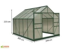 Serre De Jardin Polycarbonate 7,44m² Avec Base + 2 Lucarnes -Serre Et Potager Soldes Magasin serre jardin polycarbonate habrita 7m2