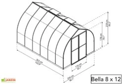 Serre De Jardin En Aluminium Et Polycarbonate Bella - Argent -Serre Et Potager Soldes Magasin serre jardin polycarbonate palram bella 8x12 2