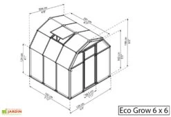 Serre De Jardin Verte Polycarbonate Et PVC – Eco Grow -Serre Et Potager Soldes Magasin serre jardin polycarbonate palram ecogrow 6x6 1 1