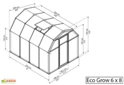 Serre De Jardin Verte Polycarbonate Et PVC – Eco Grow -Serre Et Potager Soldes Magasin serre jardin polycarbonate palram ecogrow 6x8 1 1