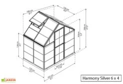 Serre De Jardin Polycarbonate Harmony Palram - Canopia Argent -Serre Et Potager Soldes Magasin serre jardin polycarbonate silver palram harmony 6x4 1