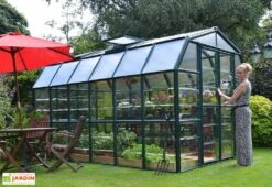 Serre De Jardin Polycarbonate Et PVC 10 M² – Grand Gardener 8x12 -Serre Et Potager Soldes Magasin serre jardin pvc vert polycarbonate transparent grand gardener 8x12 2 1