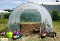 Serre Tunnel Richel En Polyéthylène 2 X 180 µ - 1 Porte Zippée (9 M²) -Serre Et Potager Soldes Magasin serre jardin tunnel polyethylene 1 porte 9 m2