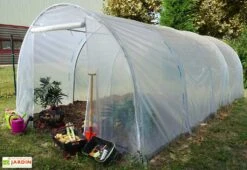 Serre De Jardin Tunnel Richel En Polyéthylène 2 X 180 µ - 2 Portes Zippées (18 M²)