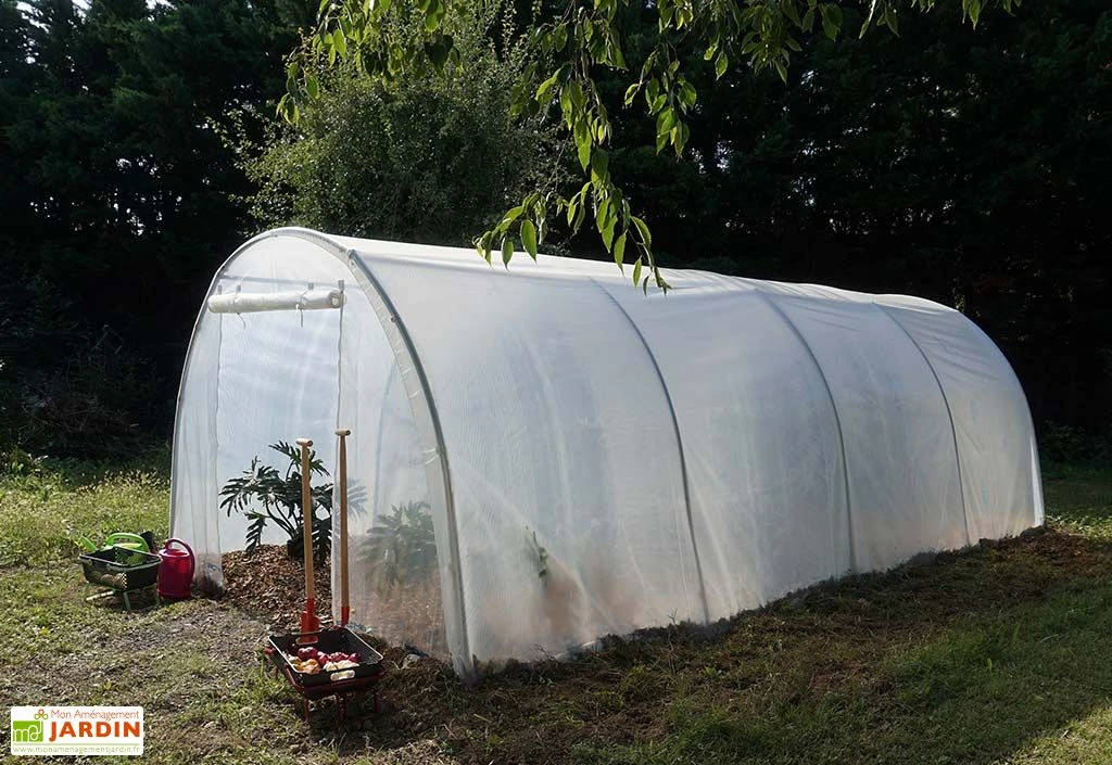 Serre De Jardin Tunnel Richel En Polyéthylène 2 X 180 µ - 2 Portes Zippées (18 M²) 2 Serre De Jardin Tunnel Richel En Polyéthylène 2 X 180 µ - 2 Portes Zippées (18 M²) – Image 2