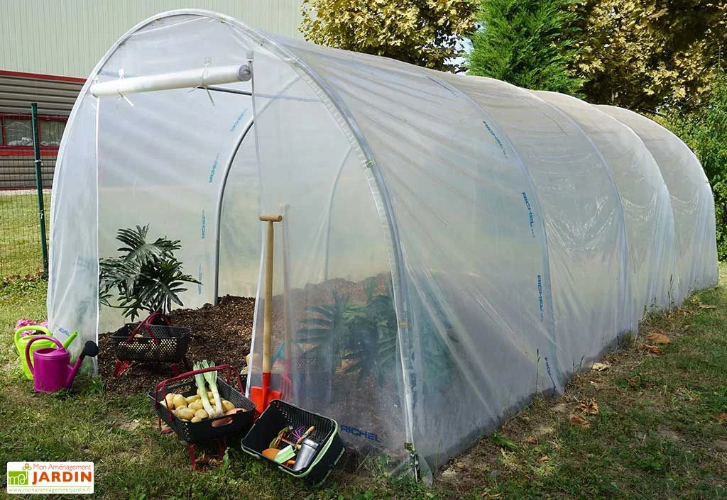 Serre De Jardin Tunnel Richel En Polyéthylène 2 X 180 µ - 2 Portes Zippées (18 M²) 1 Serre De Jardin Tunnel Richel En Polyéthylène 2 X 180 µ - 2 Portes Zippées (18 M²)