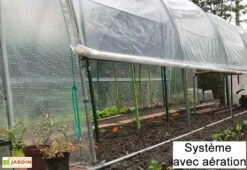 Serre Tunnel Tonneau En Polyéthylène 12 M² - Jardinière 4 X 3 M -Serre Et Potager Soldes Magasin serre tunnel jardiniere tonneau polyethylene 3m aerations