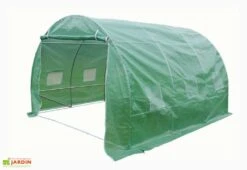 Serre De Jardin Tunnel 3x3m En Polyéthylène Vert Renforcé -Serre Et Potager Soldes Magasin serre tunnel polyethylene habrita 2
