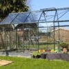 Serre De Jardin En Verre Trempé Grise Avec Base 5,77 M²