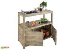 Table De Préparation En Pin + 2 Portes