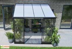 Halls Serre De Jardin Adossée En Verre Trempé Qube Lean-to 68 – 4,7 M² -Serre Et Potager Soldes Magasin toit polycarbonate serre jardin murale qube