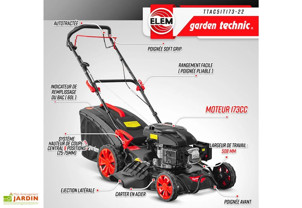 Tondeuse Thermique Autotractée 173 CC – 50 Cm 3 Tondeuse Thermique Autotractée 173 CC – 50 Cm – Image 3