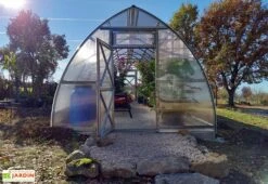 Serre De Jardin En Polycarbonate Et Acier Galvanisé -Serre Et Potager Soldes Magasin vue avant serre jardin