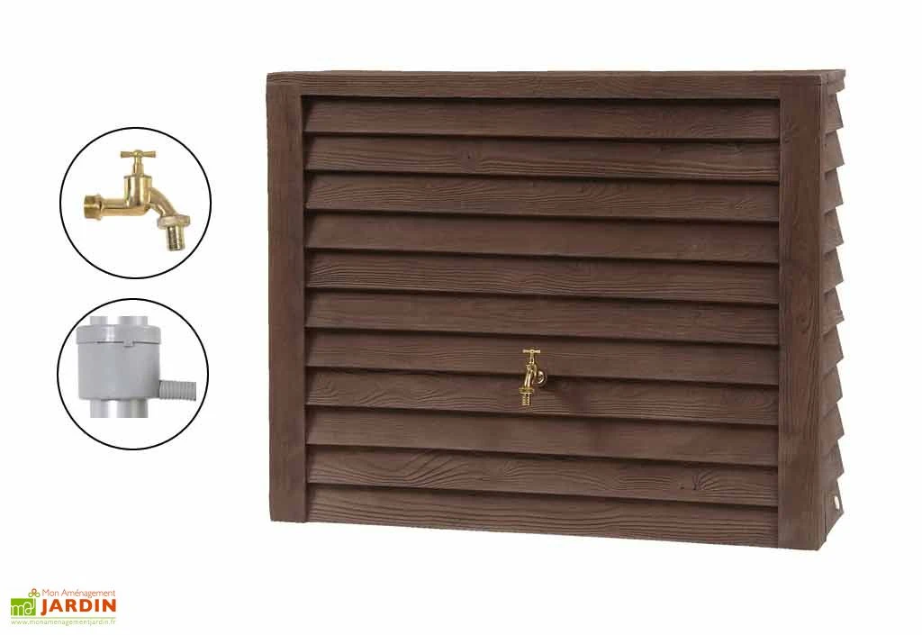 Garantia Cuve Récupération D'Eau Pluie Woody 350 L Bois Foncé 2 Garantia Cuve Récupération D'Eau Pluie Woody 350 L Bois Foncé – Image 2